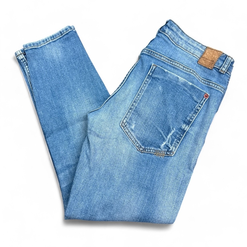 ZARA Heritage Denim Skinny Jeans Womens Size 6 Distressed‎ Blue Mid Rise